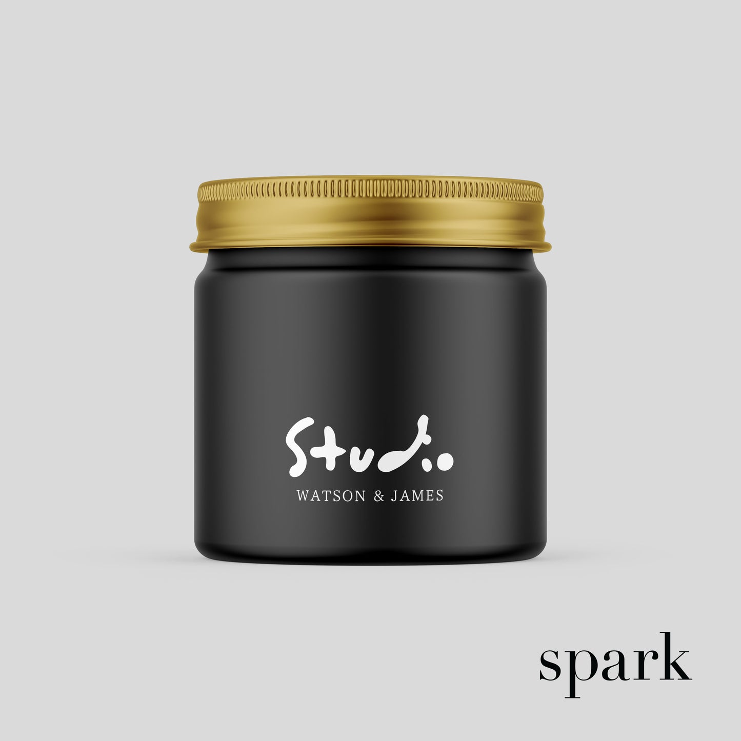 Branded 4oz black glass jar candle with logo imprint for corporate gifting, branded merch and custom swag