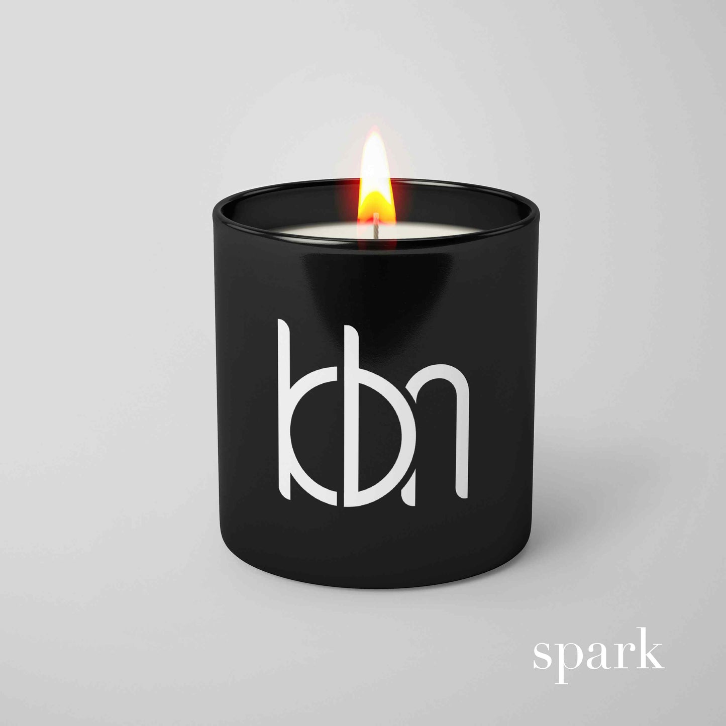 Custom 10oz matte black glass candle with logo imprint manufactured for corporate gifting and branded merchandise.