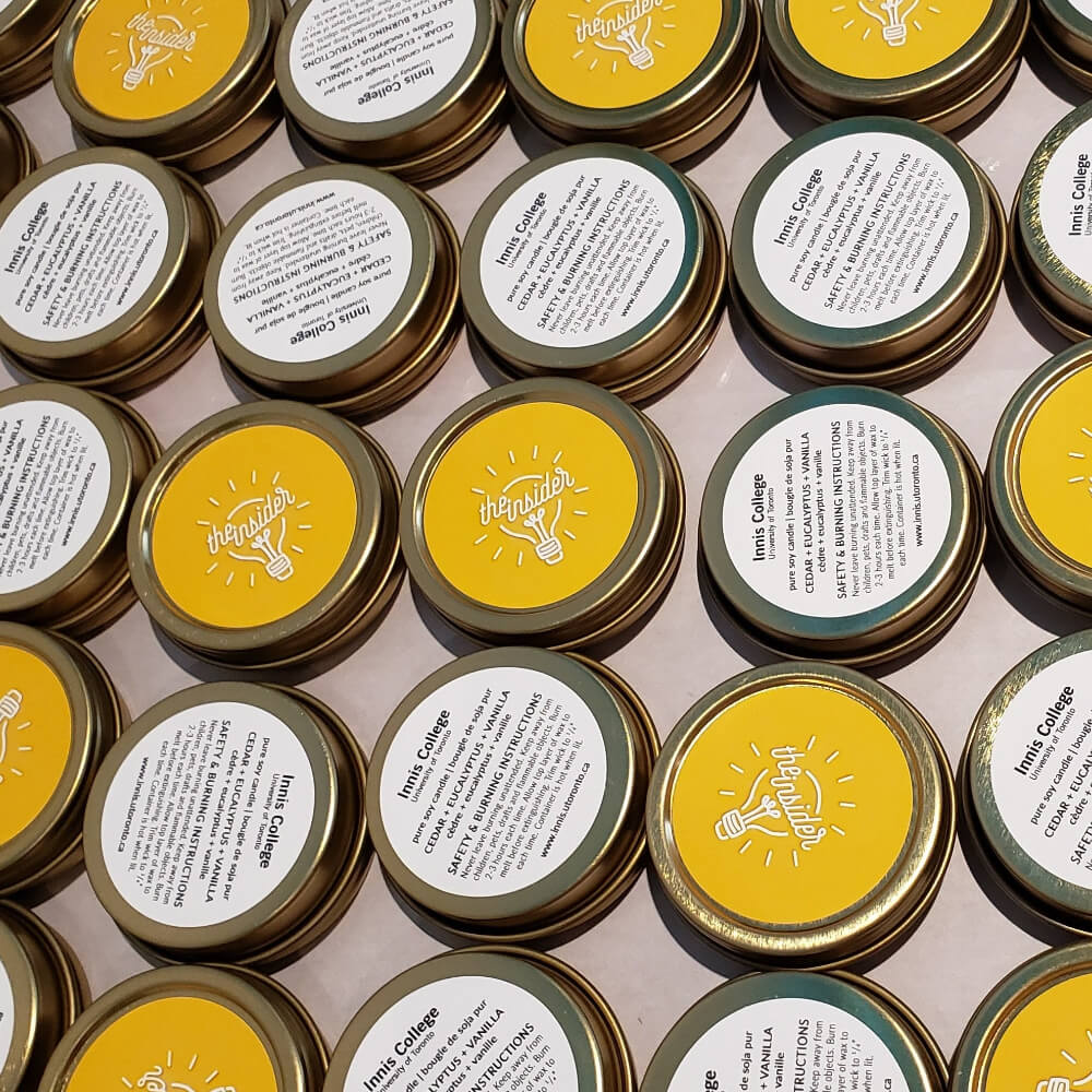 Custom 1oz gold tins with customizable safety labels and branding