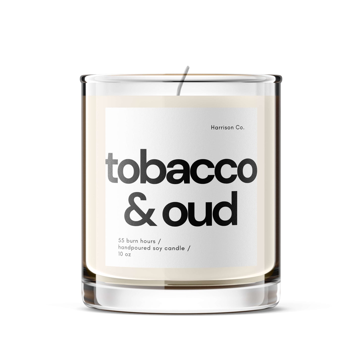 Classic 10oz Clear Glass Candle with Custom Label