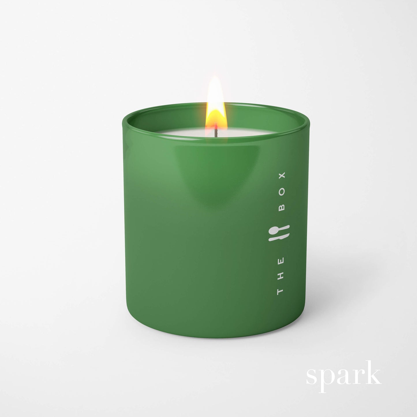 6oz Pantone-matched custom color glass candle with logo imprint for branded gifting and events