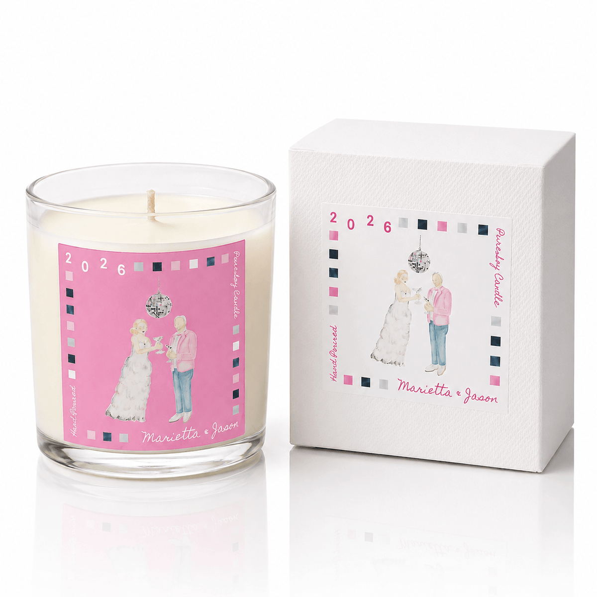 Personalized Wedding Favors Custom Bride and Groom Signature Candle Scent
