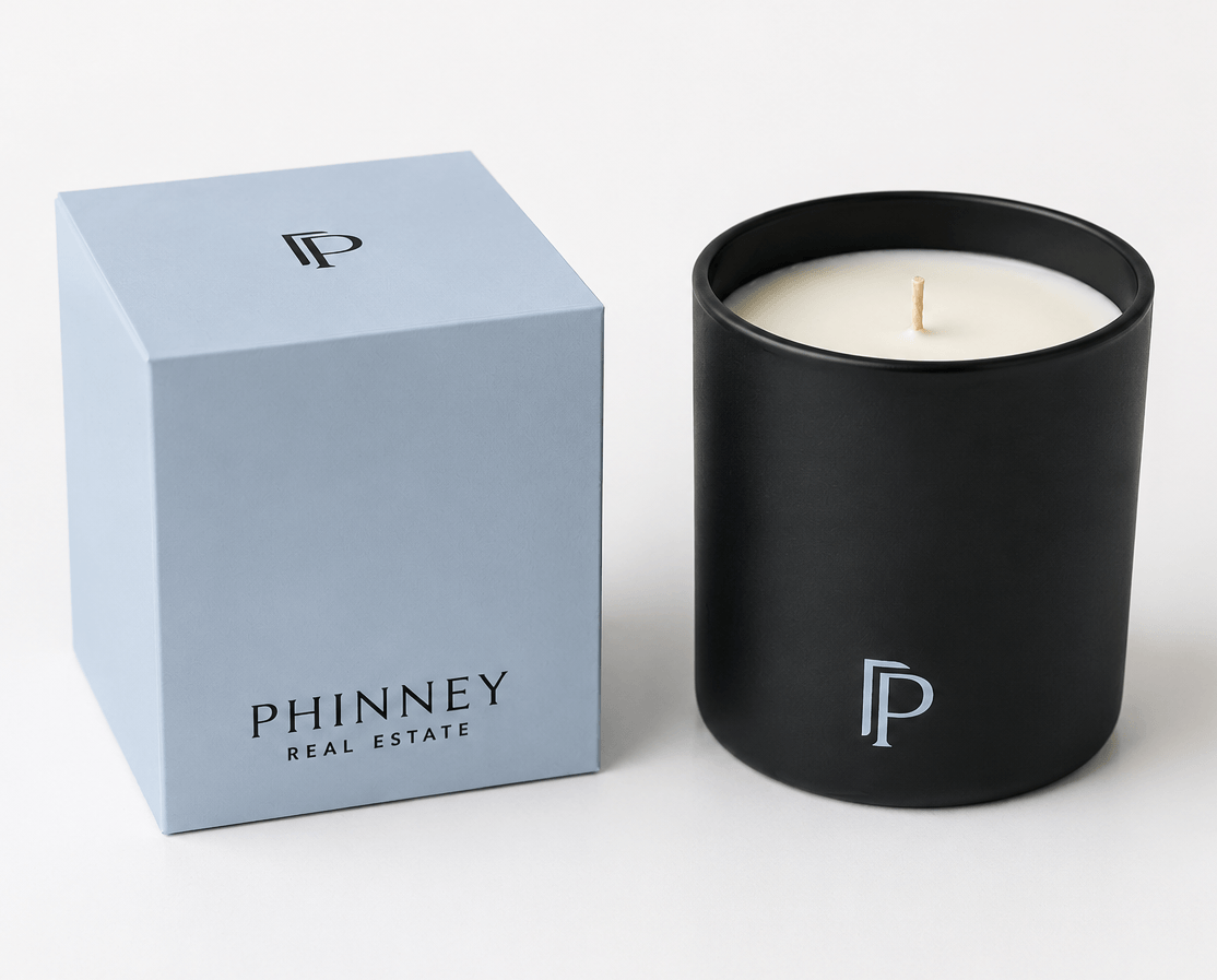 Luxury Custom Candle Collection for Real Estate Realtor Clients Holiday Party Guests