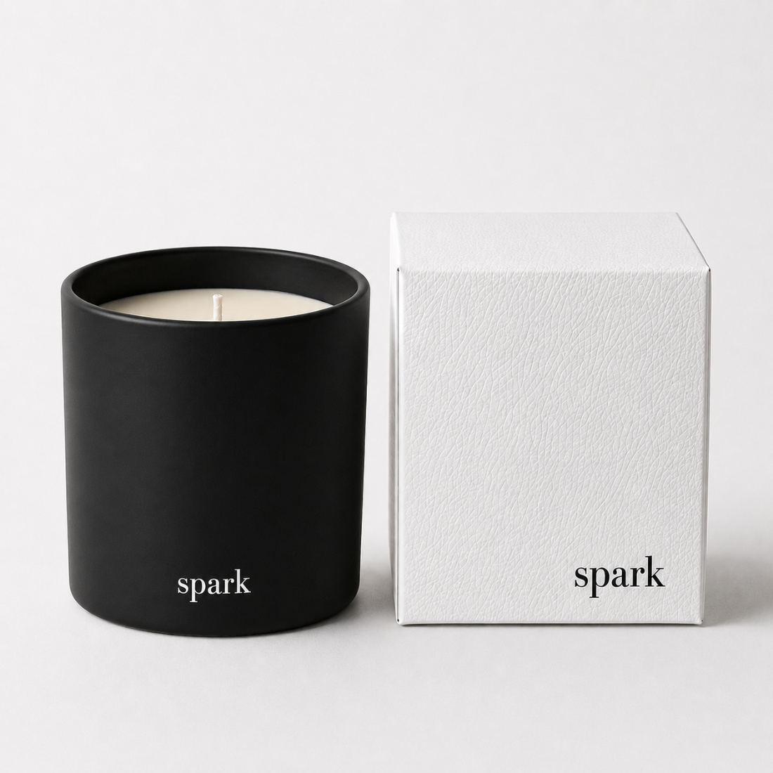 Spark Candles Wholesale 10oz Matte Black Glass Candle Available in 50+ Signature Fragrances