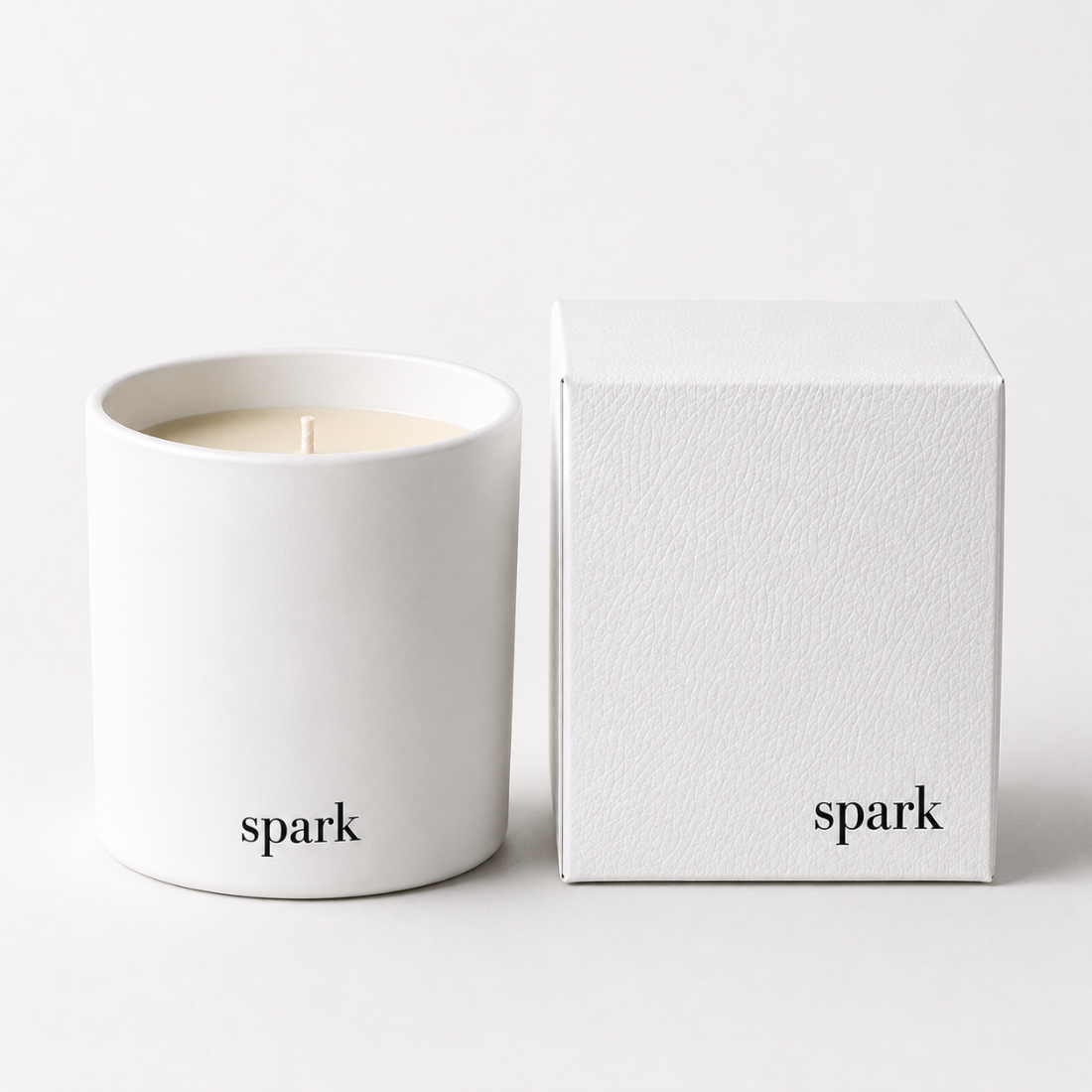 Spark Wholesale 10oz White Glass Candle Clean Burning Soy Candle in 50+ Signature Fragrances