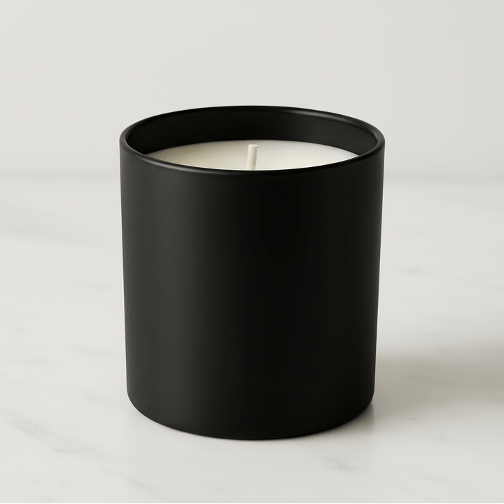 10oz unbranded black glass candle no labels
