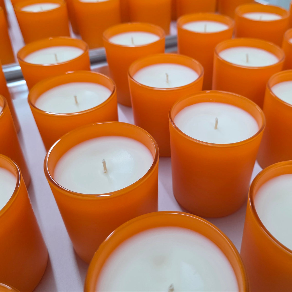 Spark Candles - Custom Pantone Color Orange Glass Candle - Sushi Samba