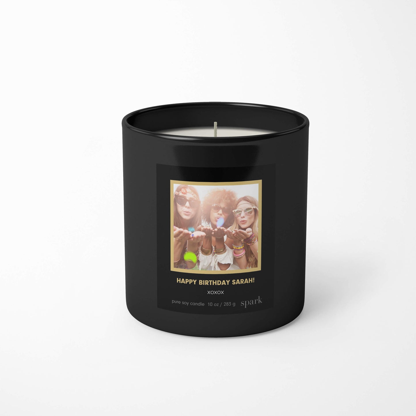 Custom Birthday Photo Candle Add Names and a Custom Message, Choose Your Luxury Scents