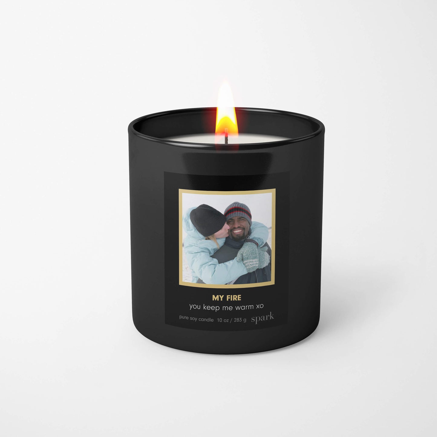 Custom Scented Wedding Anniversary Candle in 10oz Matte Black Glass with Aromatherapy Scent