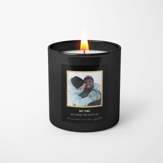 Custom Scented Wedding Anniversary Candle in 10oz Matte Black Glass with Aromatherapy Scent